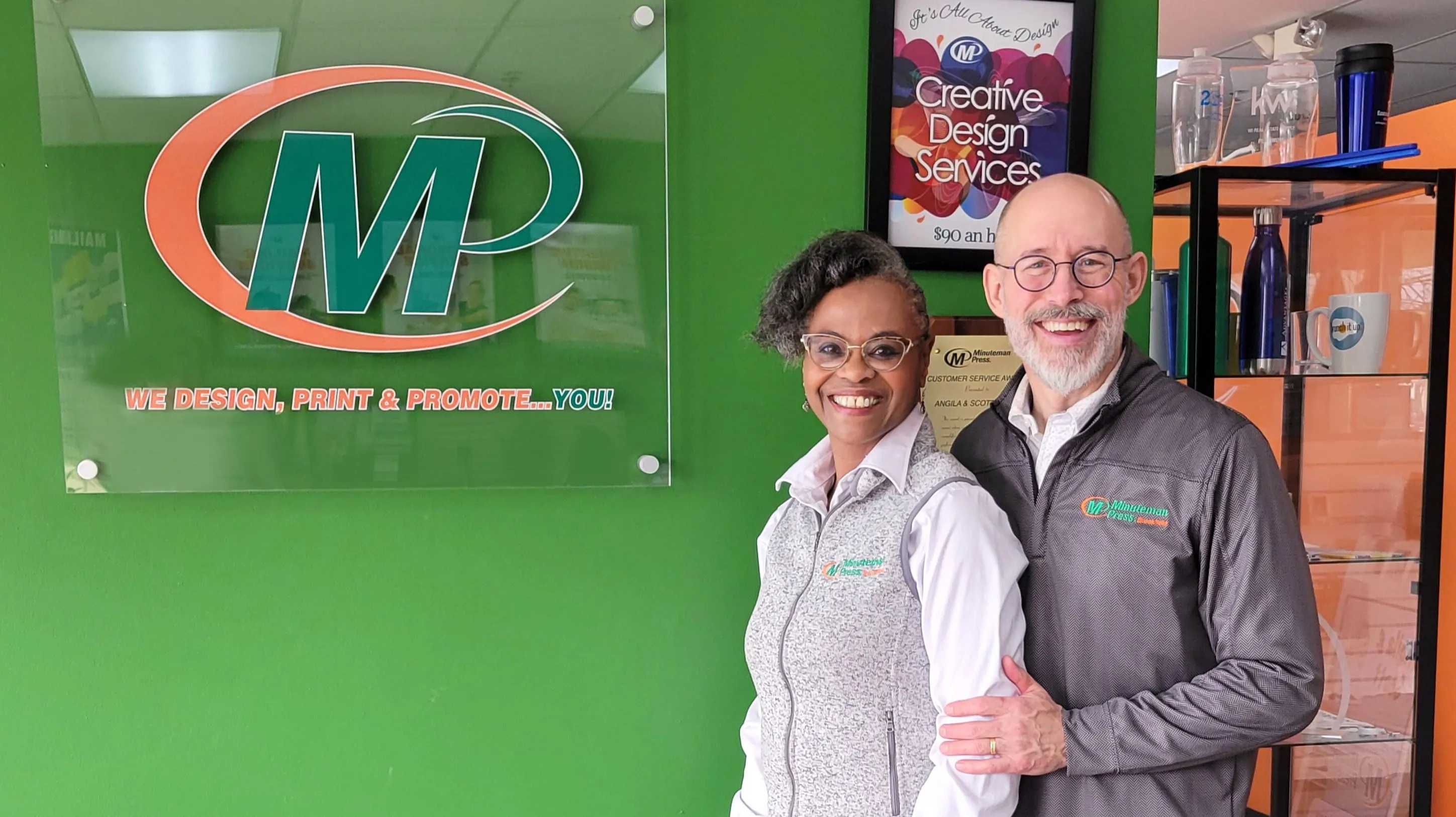 Minuteman Press franchise owners Angila and Scott Allen